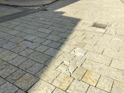 Σπασμένες πλάκες πεζόδρομου
